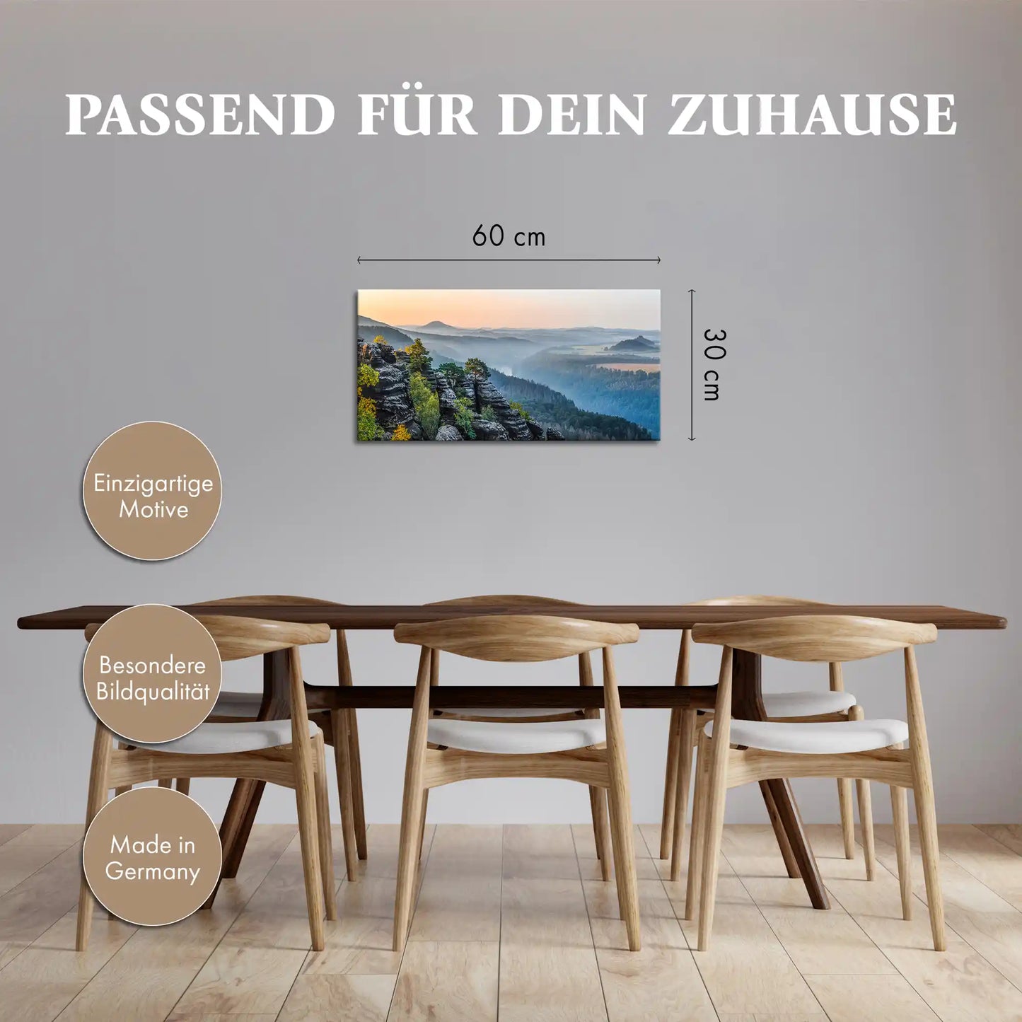 Leinwandbild - Sonnenaufgang im Elbtal