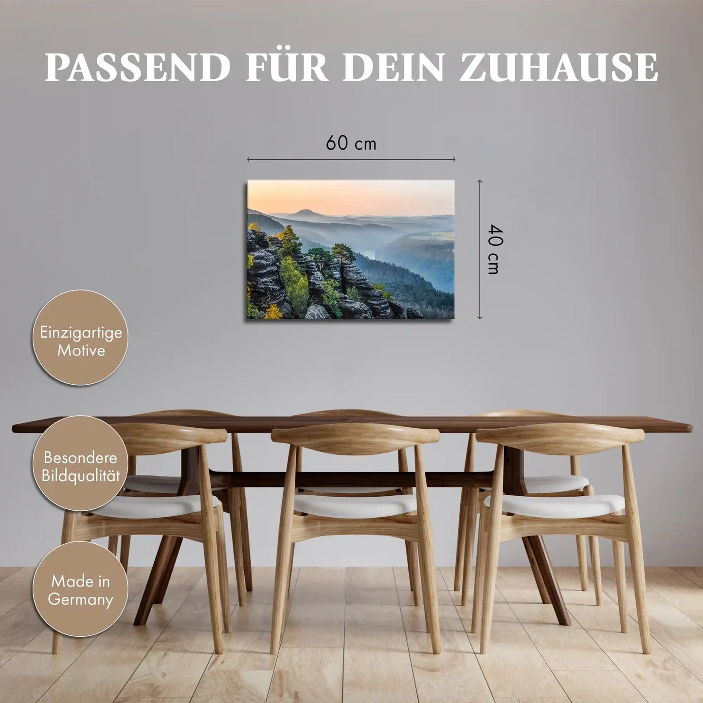 Leinwandbild - Sonnenaufgang im Elbtal
