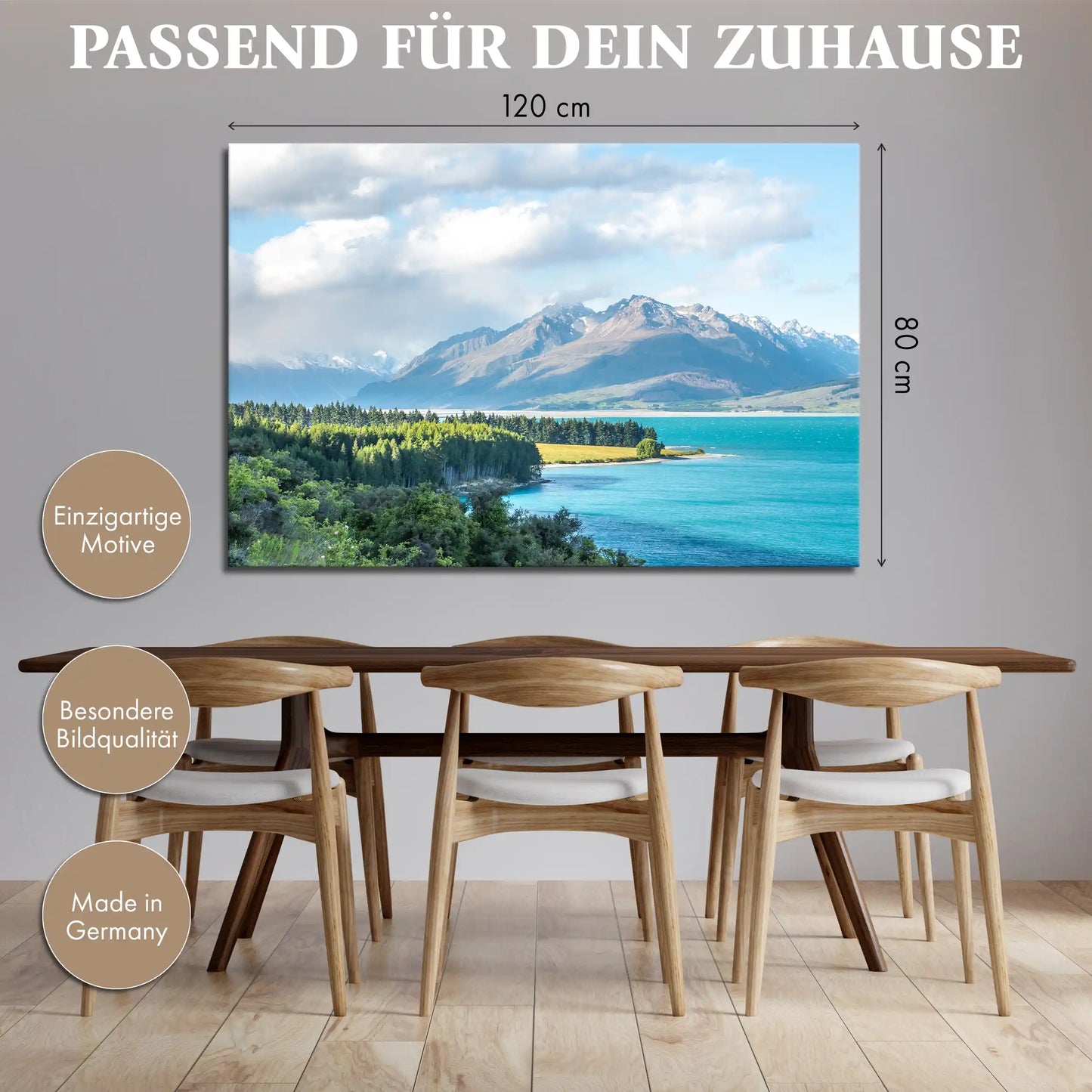 Leinwandbild - Klares Licht am Gletschersee