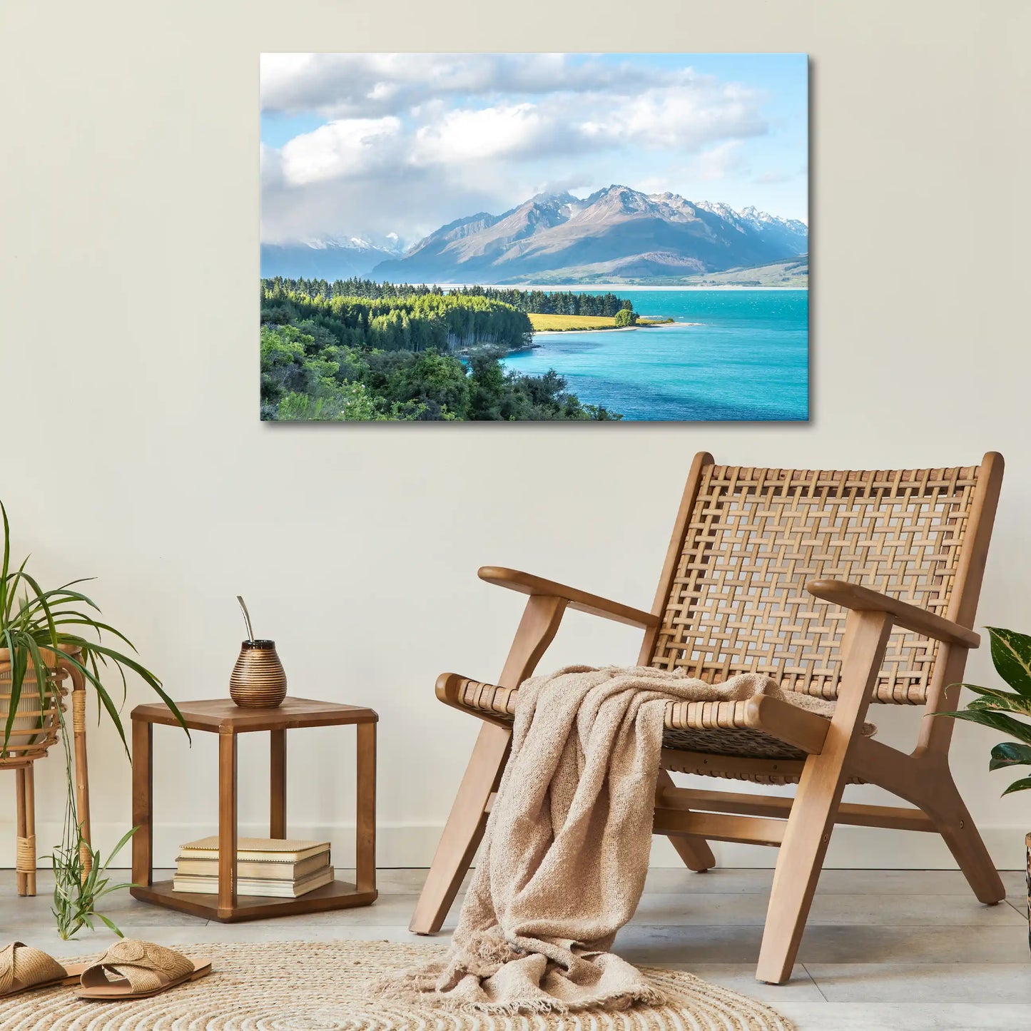 Leinwandbild - Klares Licht am Gletschersee