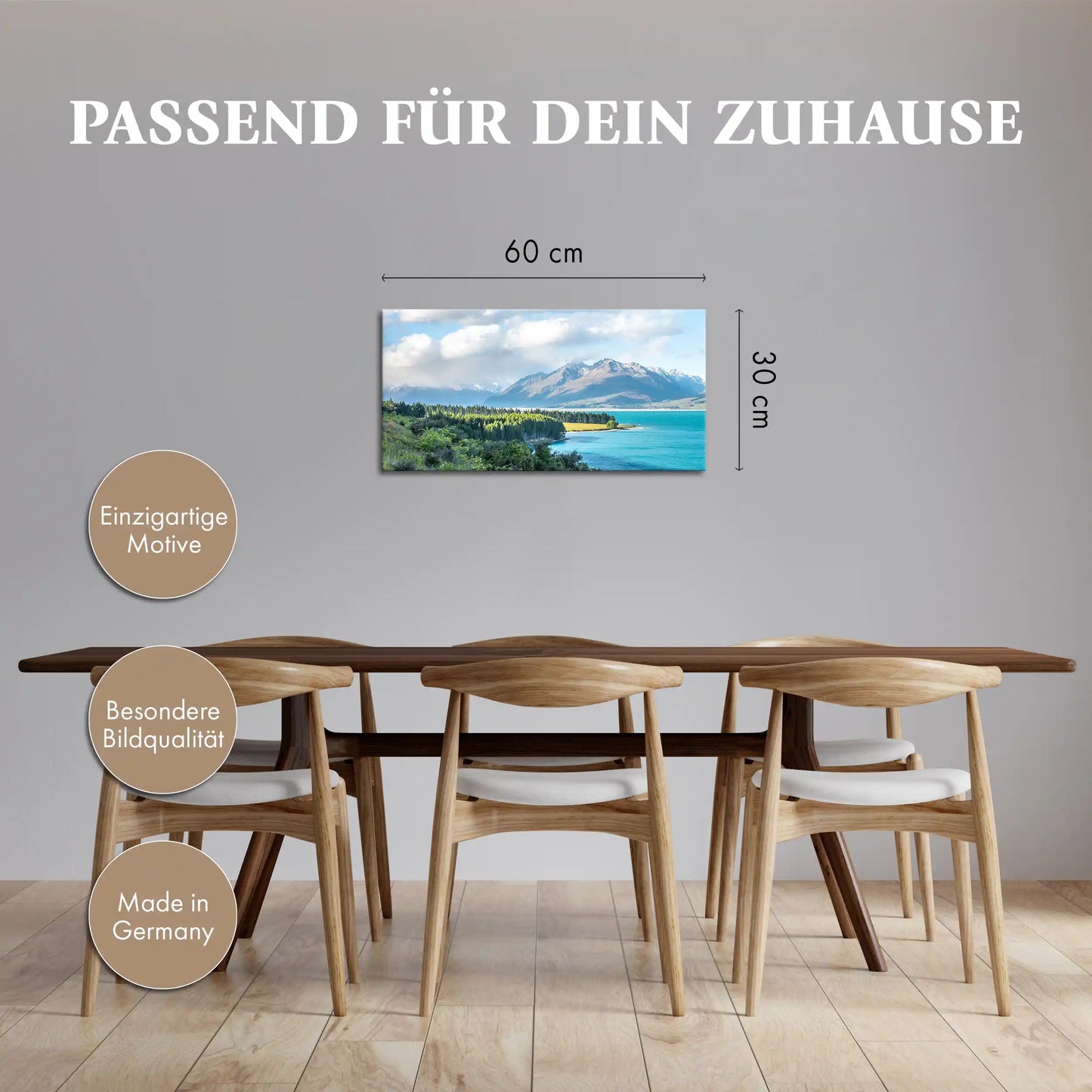 Leinwandbild - Klares Licht am Gletschersee