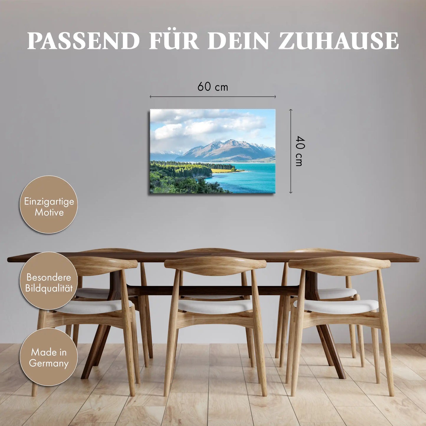 Leinwandbild - Klares Licht am Gletschersee