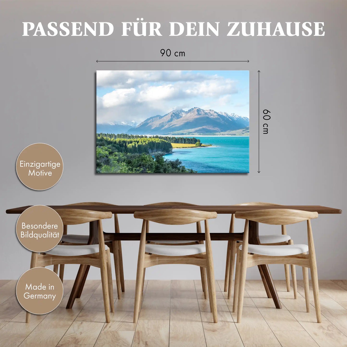 Leinwandbild - Klares Licht am Gletschersee