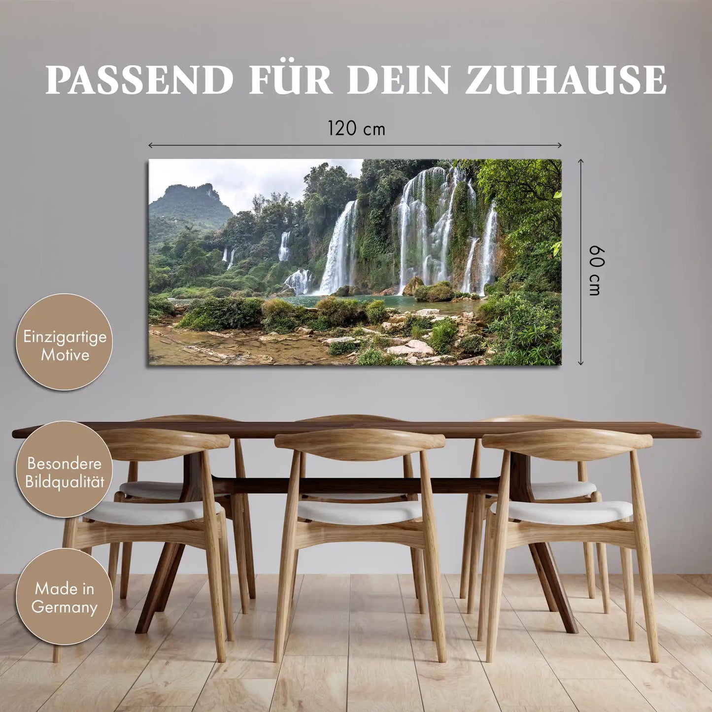 Leinwandbild - Tosende Wasserfälle im Dschungel