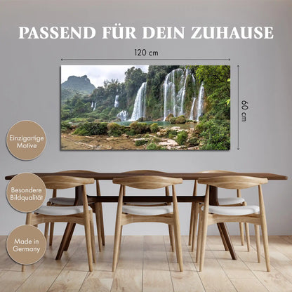 Leinwandbild - Tosende Wasserfälle im Dschungel