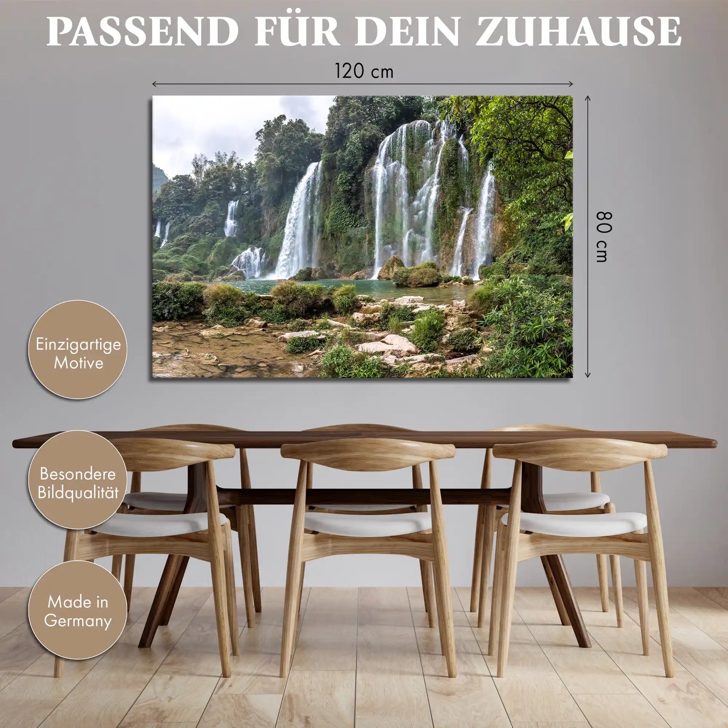 Leinwandbild - Tosende Wasserfälle im Dschungel