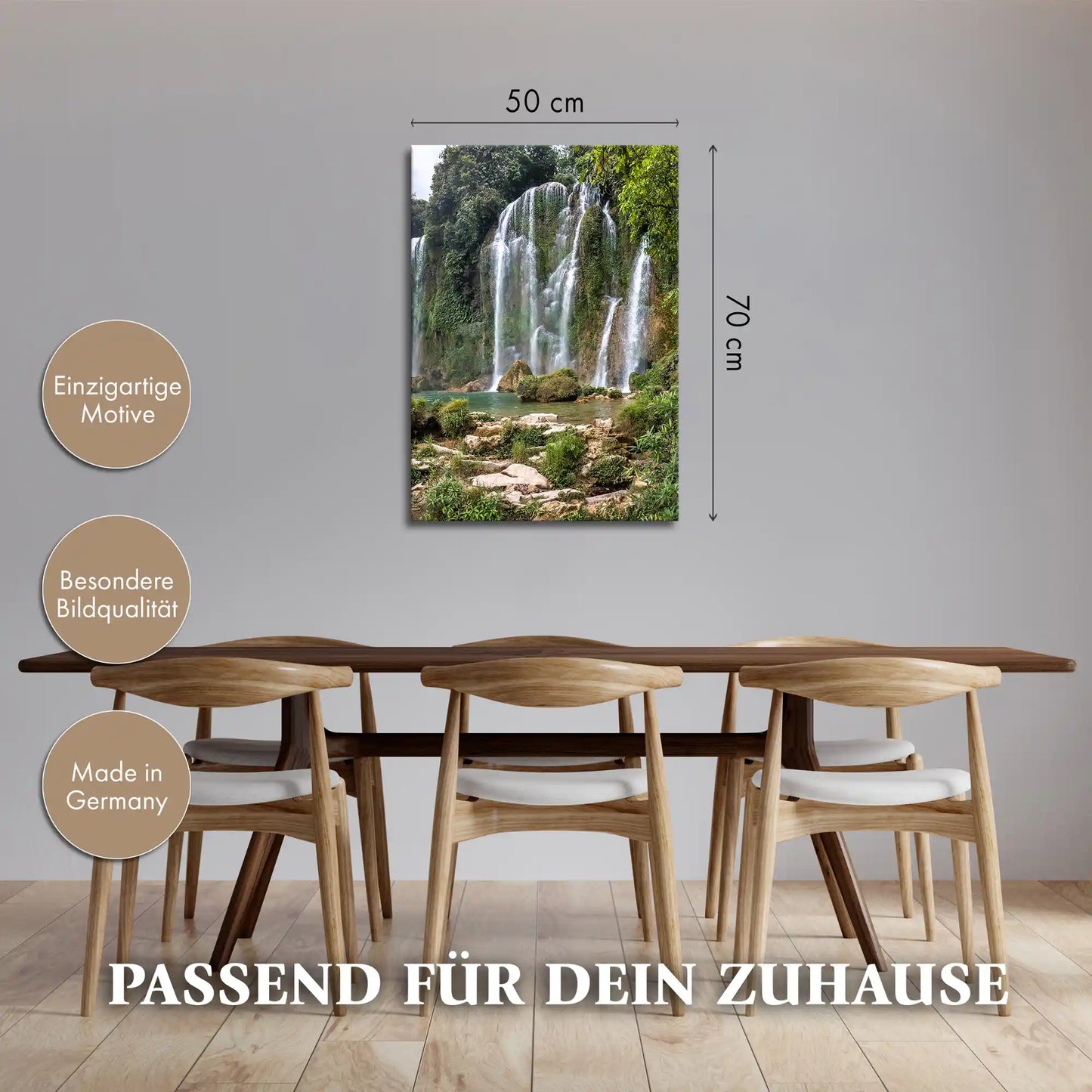 Leinwandbild - Tosende Wasserfälle im Dschungel