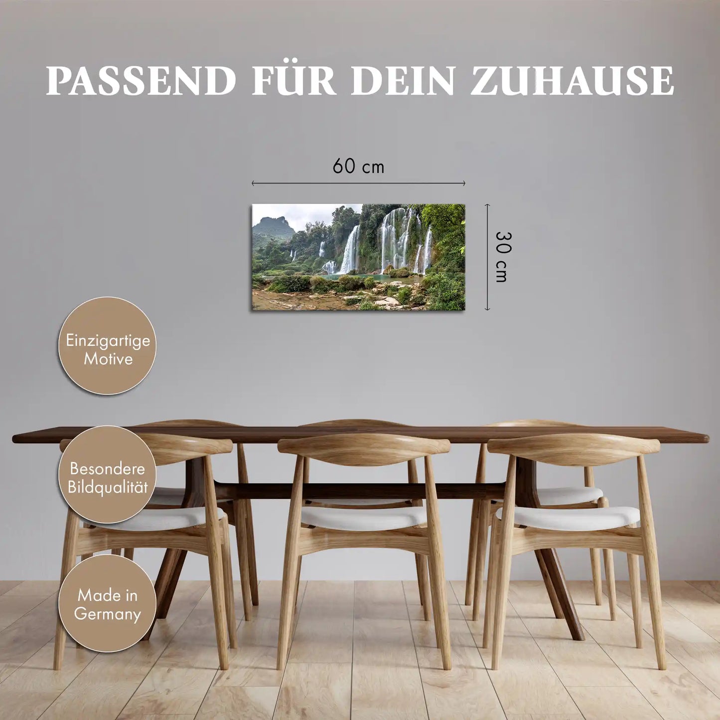 Leinwandbild - Tosende Wasserfälle im Dschungel