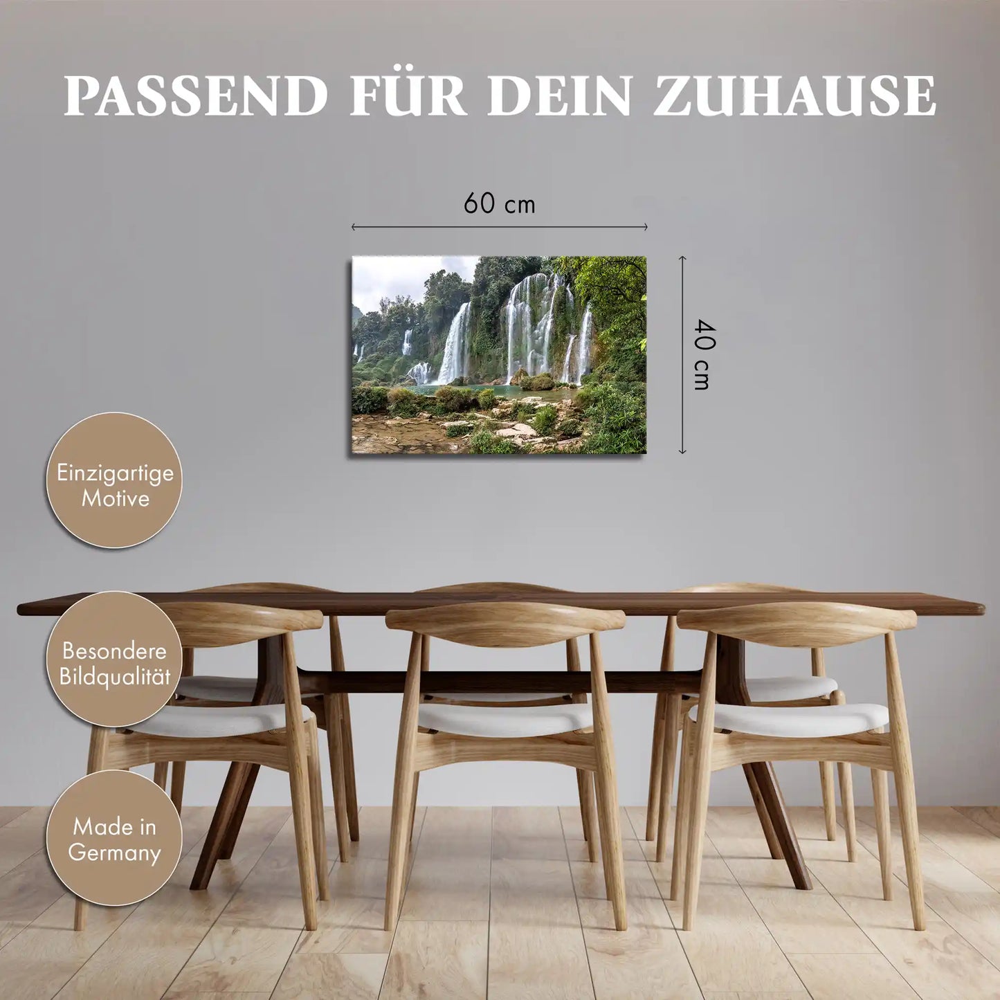 Leinwandbild - Tosende Wasserfälle im Dschungel