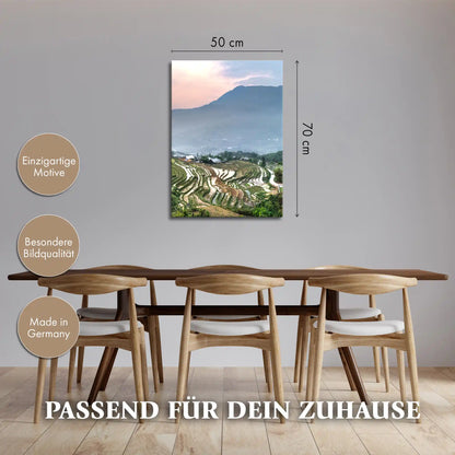 Leinwandbild - Reisterrassen im Abendlicht