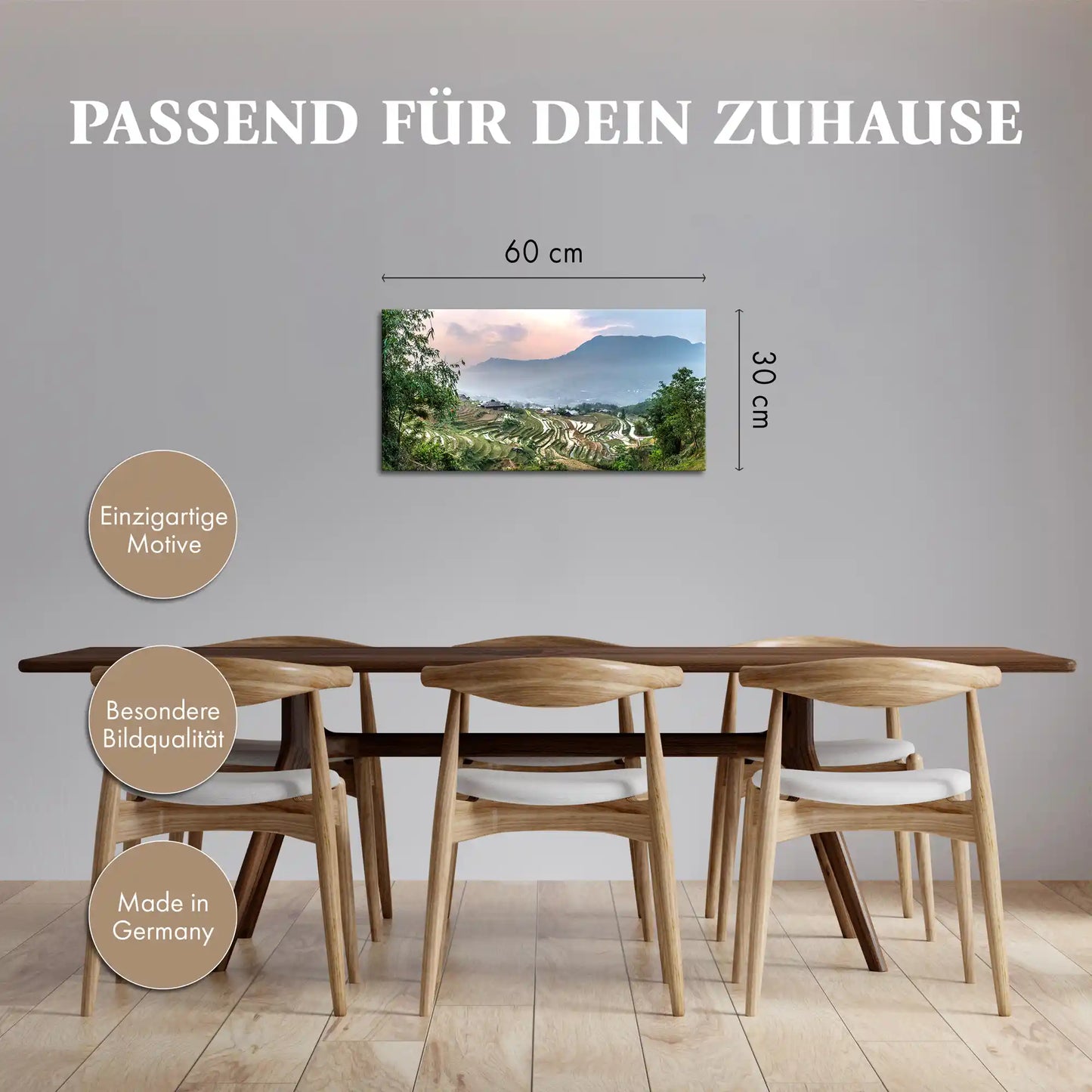 Leinwandbild - Reisterrassen im Abendlicht
