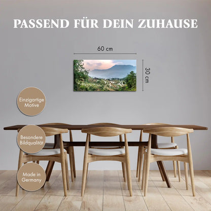Leinwandbild - Reisterrassen im Abendlicht