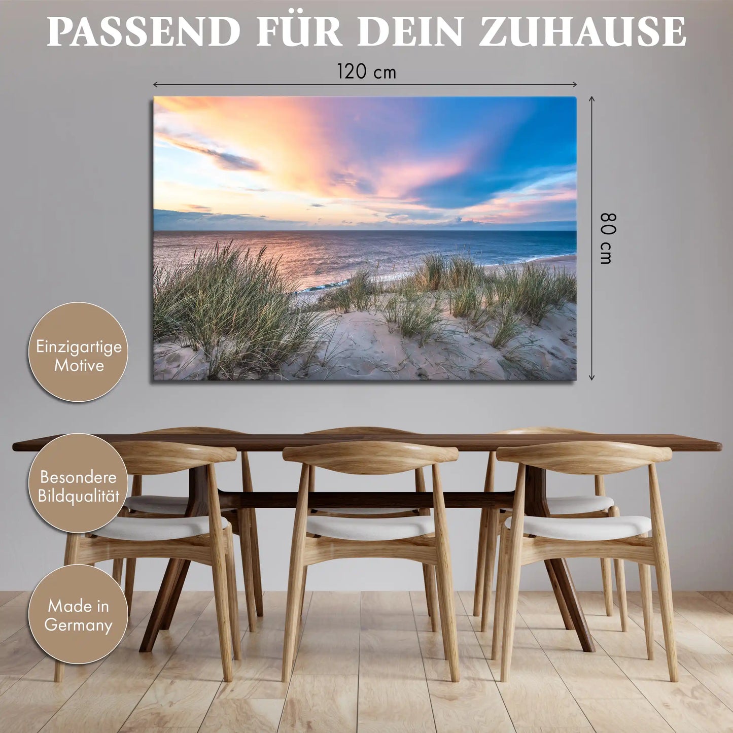 Leinwandbild - Farbenspiel in Dünenlandschaft