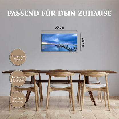Leinwandbild - Gewitterwolken über dem Hafen