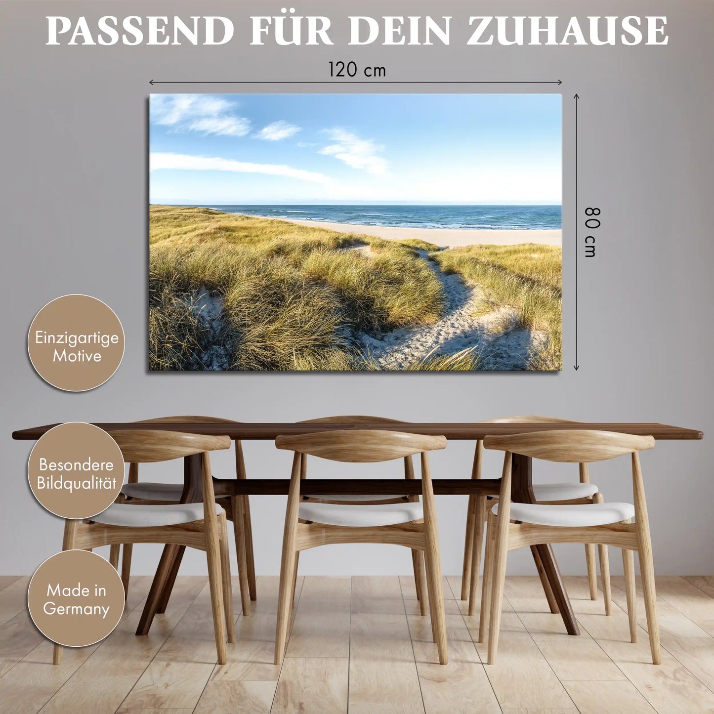 Leinwandbild - Dünenpfad zum Meer