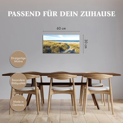 Leinwandbild - Dünenpfad zum Meer