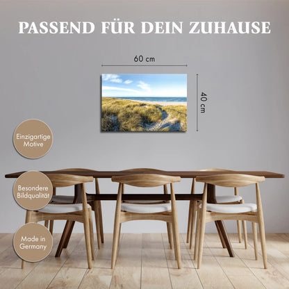 Leinwandbild - Dünenpfad zum Meer