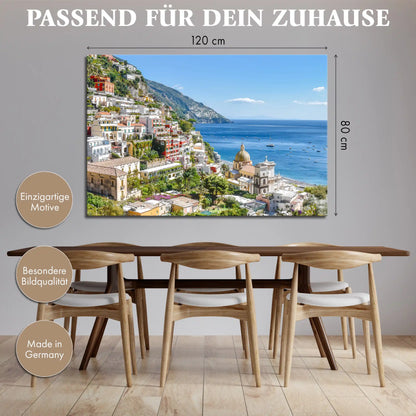 Leinwandbild - Terrassenstadt am Meer