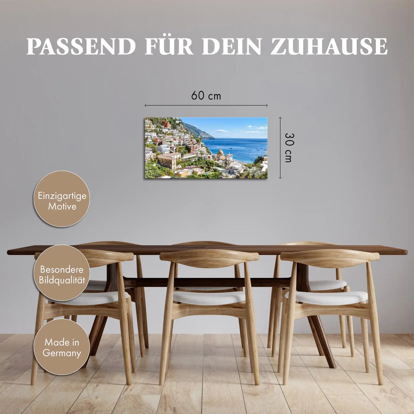 Leinwandbild - Terrassenstadt am Meer