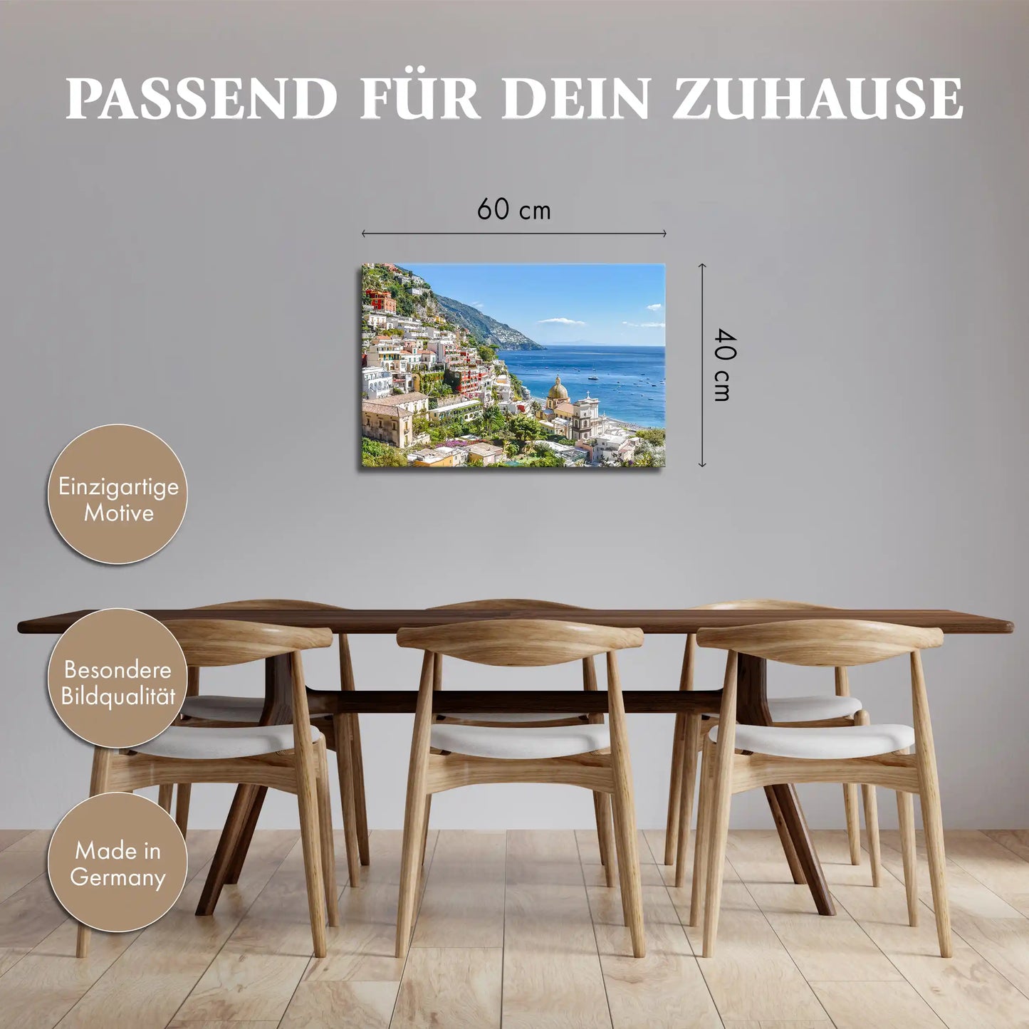 Leinwandbild - Terrassenstadt am Meer