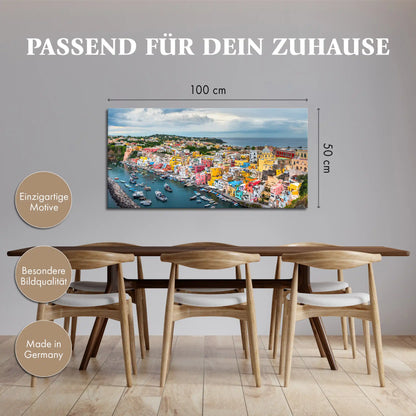 Leinwandbild - Buntes Fischerdorf