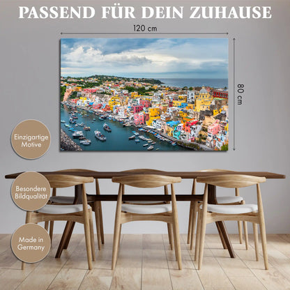 Leinwandbild - Buntes Fischerdorf
