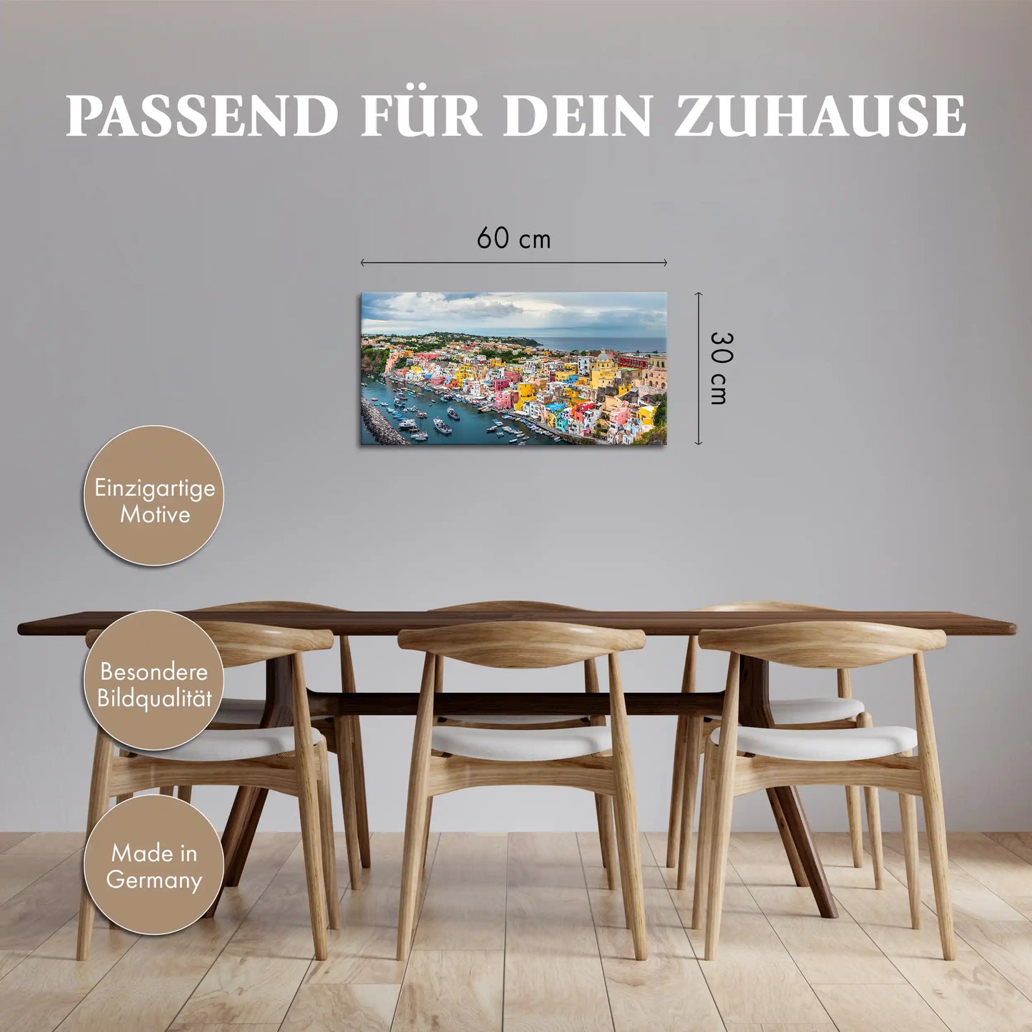 Leinwandbild - Buntes Fischerdorf