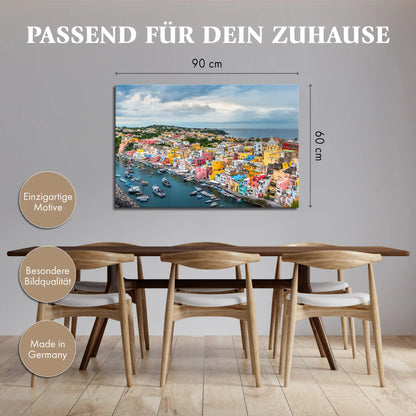 Leinwandbild - Buntes Fischerdorf