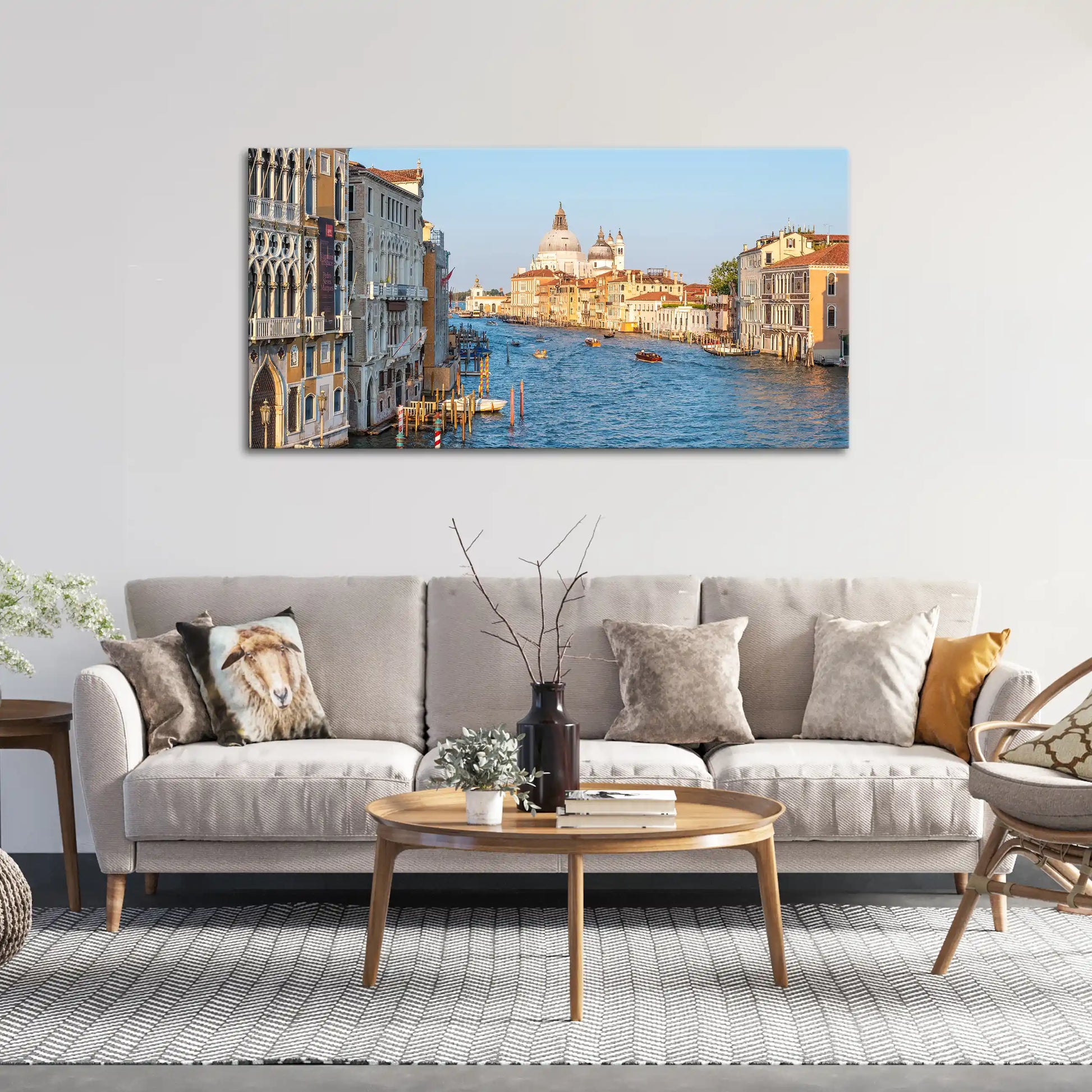 Leinwandbild mit Blick auf den Canale Grande in Venedig mit historischen Gebäuden