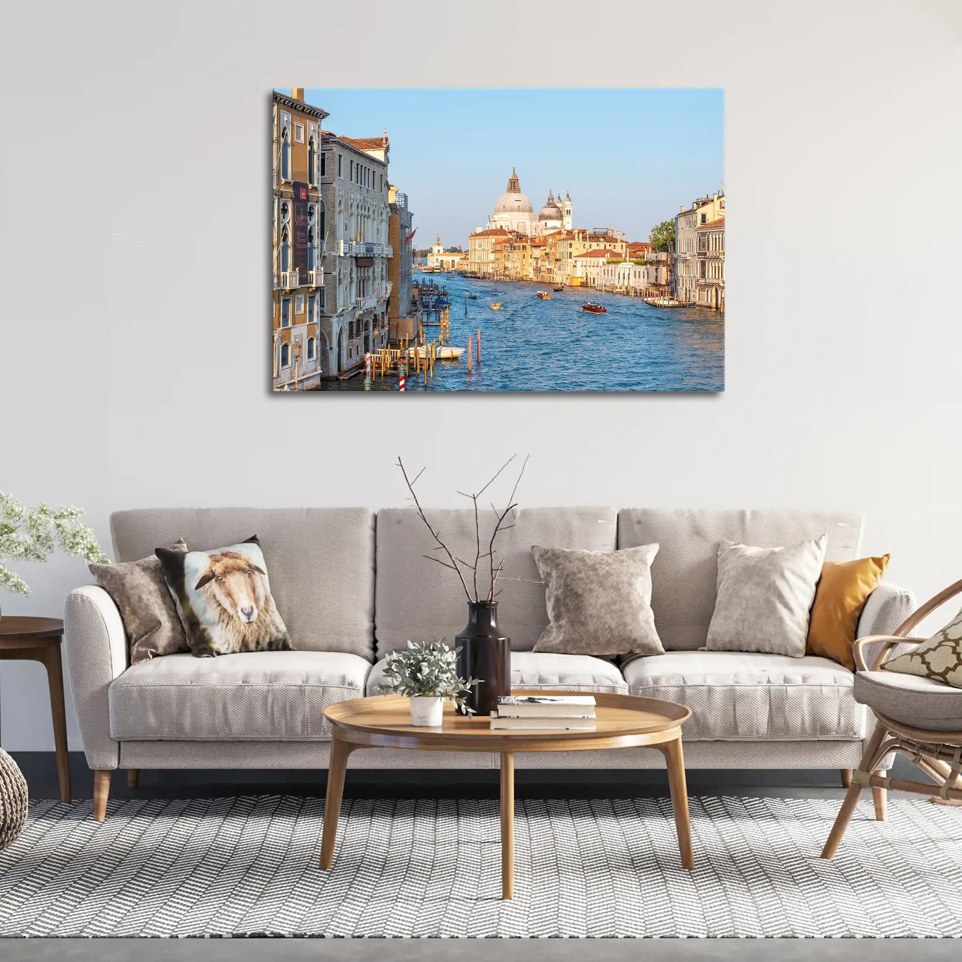 Leinwandbild mit Blick auf den Canale Grande in Venedig mit historischen Gebäuden