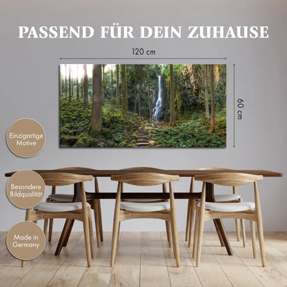 Leinwandbild - Aufstieg zum Wasserfall