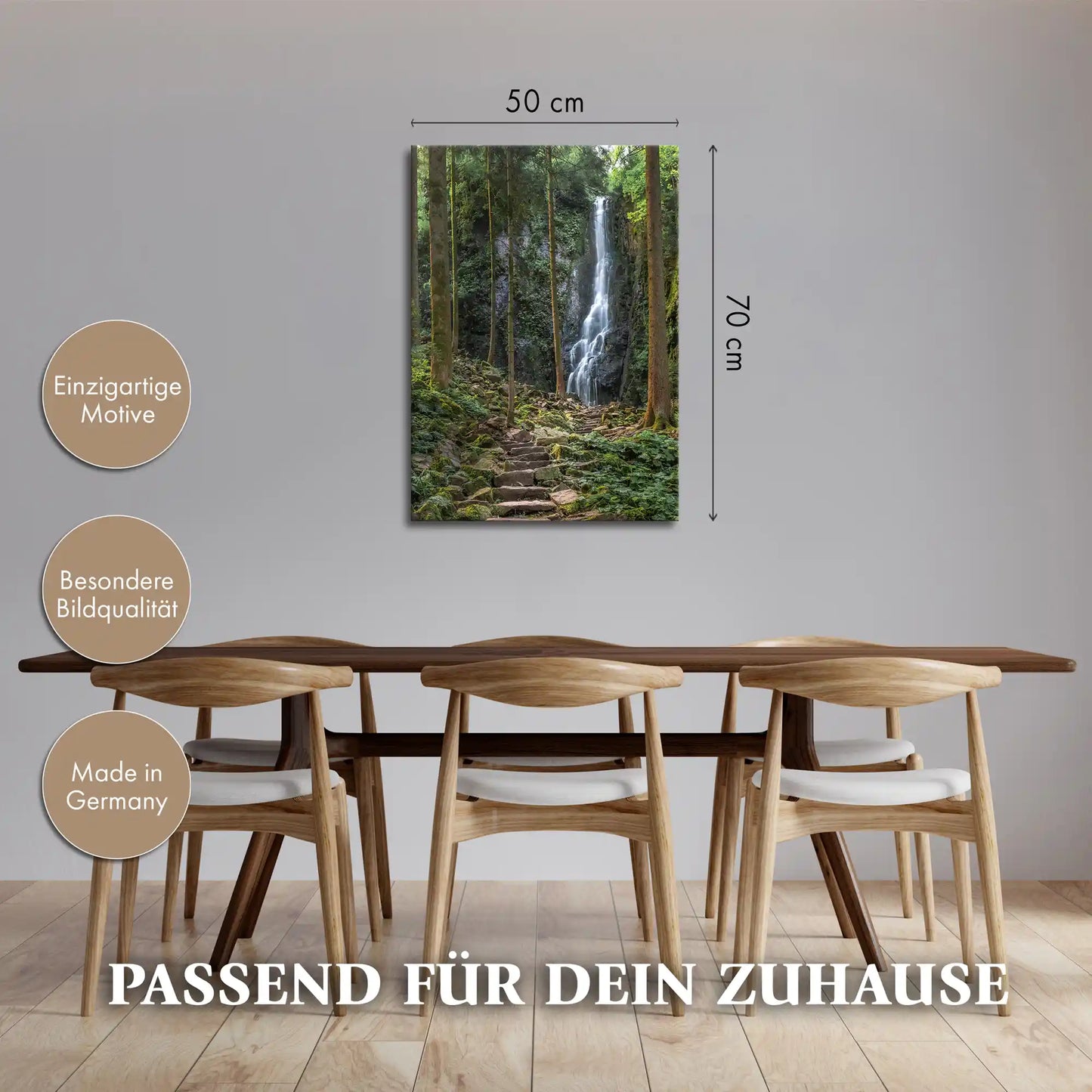 Leinwandbild - Aufstieg zum Wasserfall