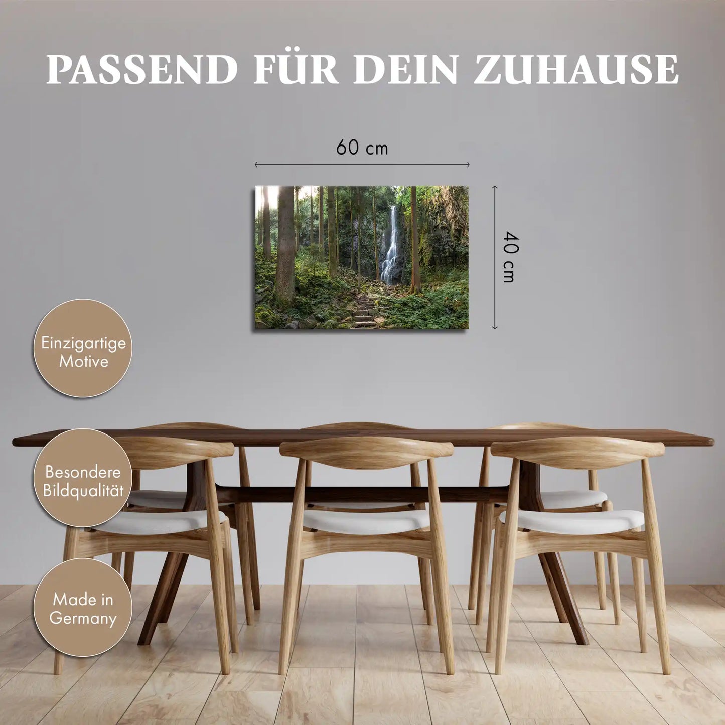 Leinwandbild - Aufstieg zum Wasserfall